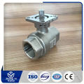 Industry manufacture two piece stainless steel ball valve iwith direct mounting pad